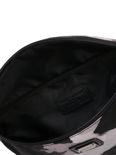 Shop Dolce & Gabbana Logo-plaque Camouflage-pattern Belt Bag In Black