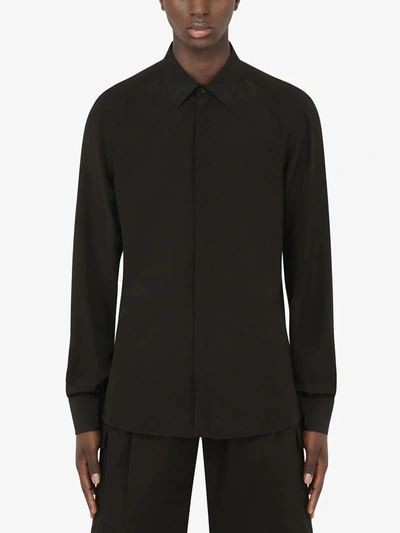 Shop Dolce & Gabbana Concealed Button Shirt In Black