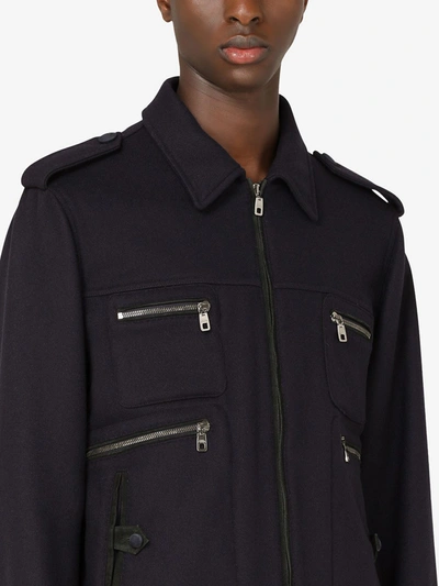 Shop Dolce & Gabbana Zip-pocketed Shirt Jacket In Blue