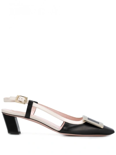 Shop Roger Vivier Belle Vivier Leather Slingback Pumps