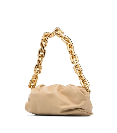 Shop Bottega Veneta The Chain Pouch In Nude/gold
