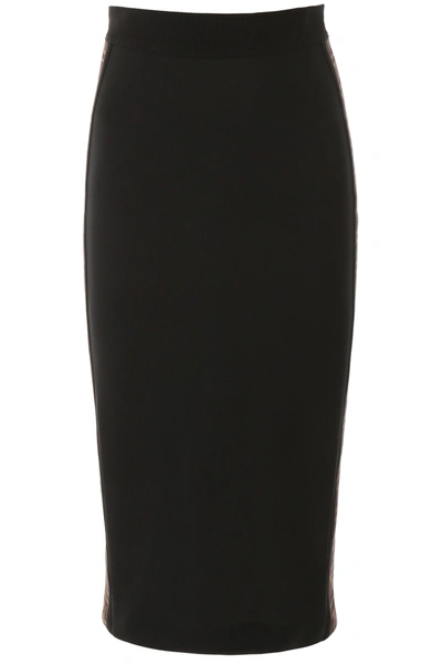 Shop Fendi Pencil Skirt With Bands In Black