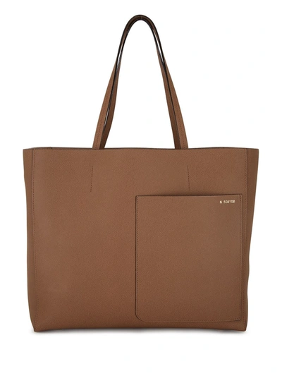 Shop Valextra Soft Square Shopper Tote In Brown