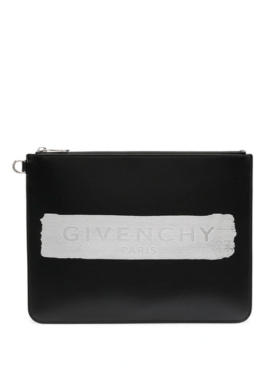 Shop Givenchy Logo-print Clutch Bag In Black
