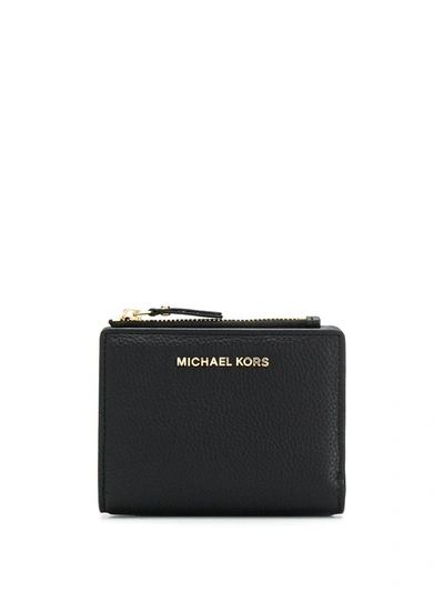 Shop Michael Kors Mk Portafoglio Snap In Black