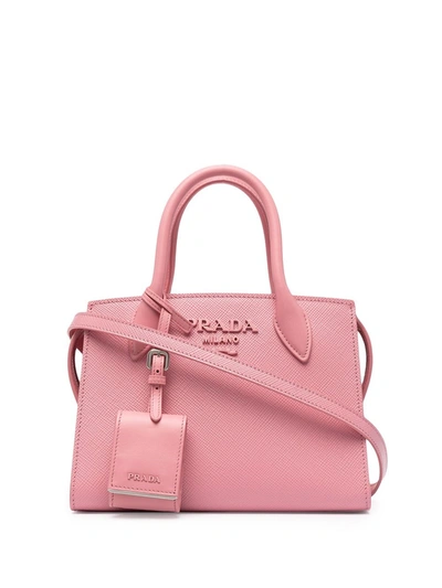 Prada Monochrome Saffiano Leather Bag In Pink & Purple