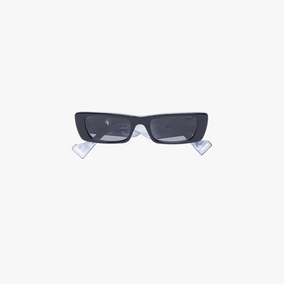 Shop Gucci Black Rectangle Sunglasses