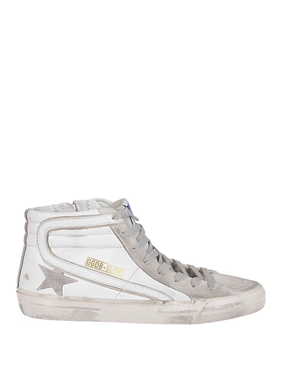 Shop Golden Goose White Leather Slide Sneakers