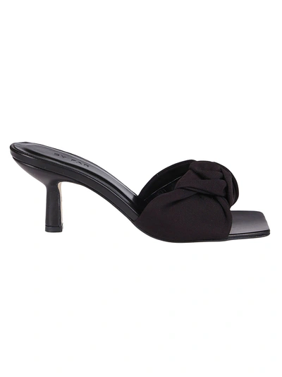 By Far Lana Knotted Grosgrain Mules In Black Bl ModeSens