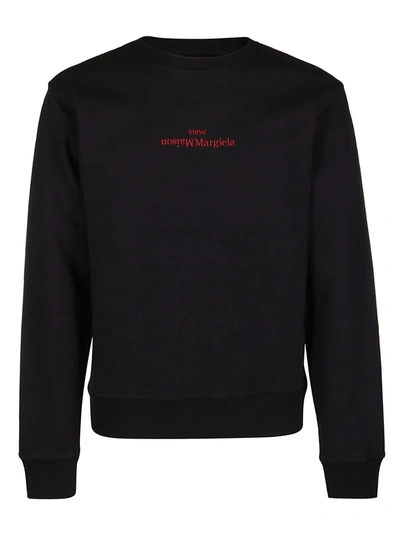 Shop Maison Margiela Black Cotton Sweatshirt