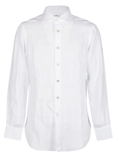 Shop Kiton White Linen Shirt