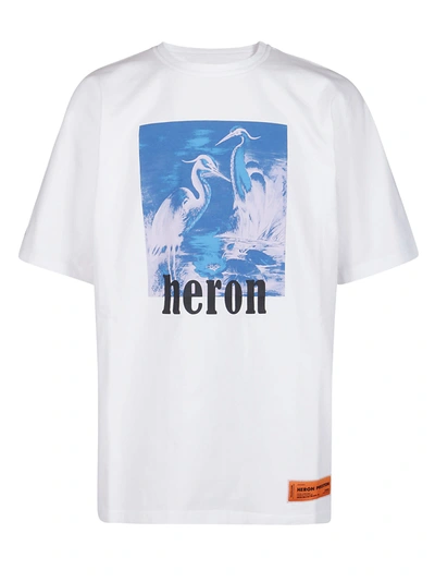 Shop Heron Preston White And Blue Cotton T-shirt In White Blue