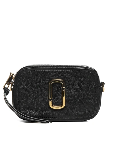 Shop Marc Jacobs The Softshot 17 Leather Shoulder Bag In Black