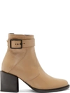 HELMUT LANG Khaki Leather Schist Buckle Boots