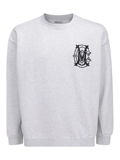 Shop Marcelo Burlon County Of Milan Mélange Grey Cotton Sweatshirt