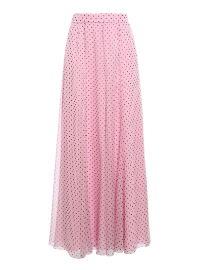 Shop Philosophy Di Lorenzo Serafini Polka Dot Georgette Skirt In Pink
