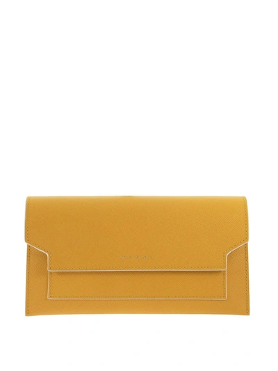 Shop Marni Bellows Wallet In Yellow