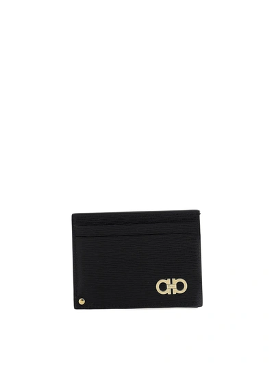 Shop Ferragamo Gancini Credit Card Holder In Black