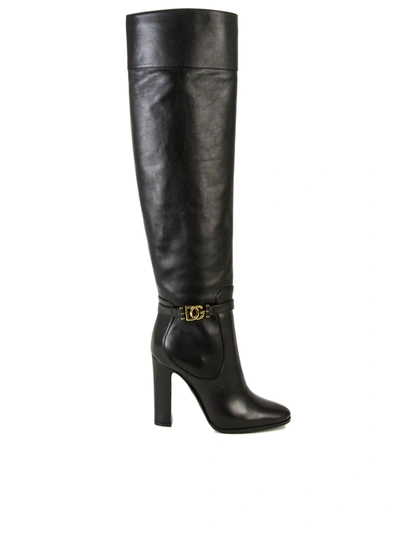 Shop Dolce & Gabbana Dg Logo Boots In Black