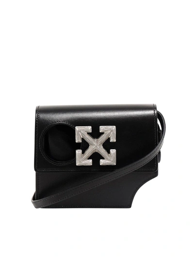 Shop Off-white Smooth Leather Cross Body Bag In Black