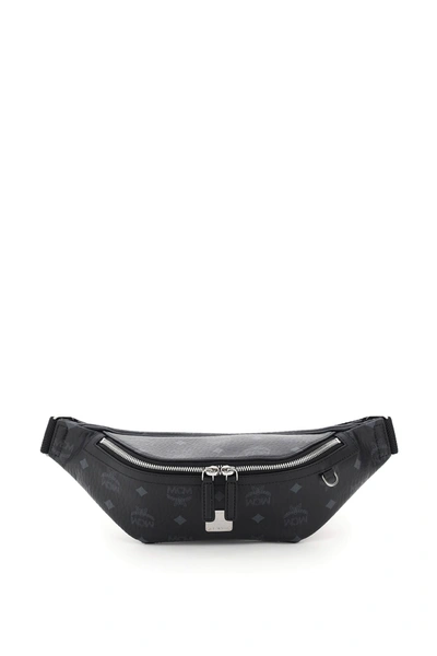 Shop Mcm Small Fursten Visetos Belt Bag In Black (black)