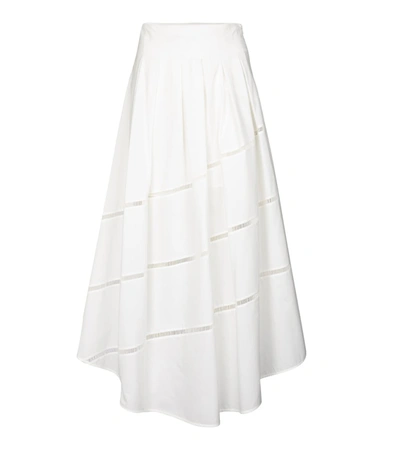 Shop Brunello Cucinelli Cotton Maxi Skirt In White