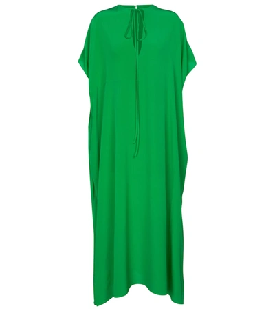 Shop Victoria Beckham Silk Maxi Dress In Green