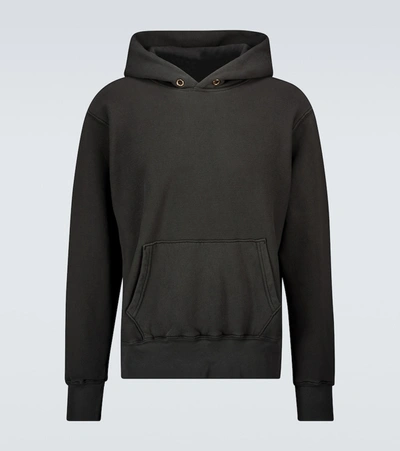 Shop Les Tien Cropped Hooded Sweatshirt In Black