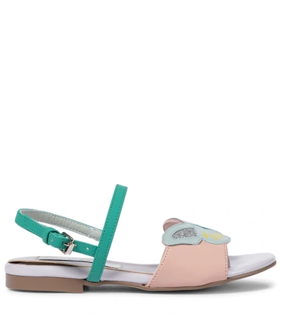 Shop Stella Mccartney Embroidered Sandals In Multicoloured