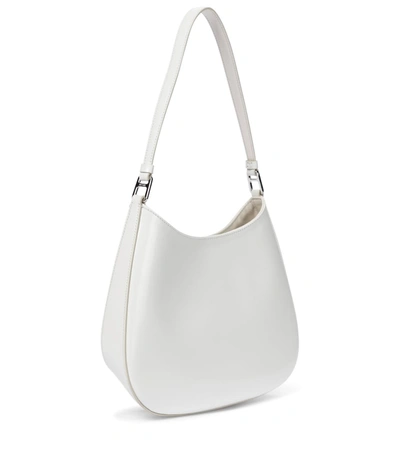 Prada Cleo Brushed Leather Shoulder Bag In White