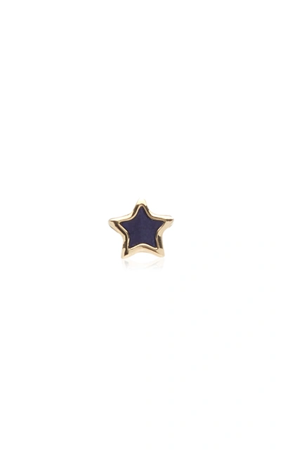Shop Pamela Love Women's Star 14k Yellow Gold Lapis Single Earring In Blue