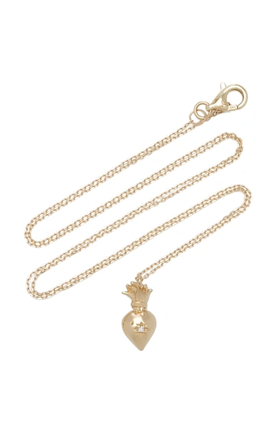 Shop Pamela Love Women's Sacred Heart 14k Yellow Gold Diamond Necklace