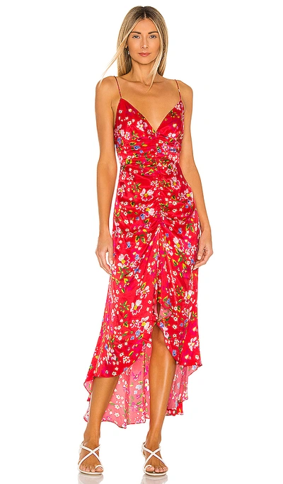 Shop Sau Lee Sofia Dress In Red Floral