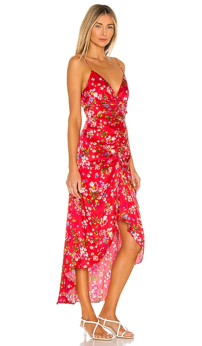 Shop Sau Lee Sofia Dress In Red Floral