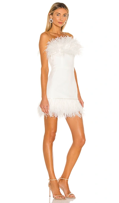 Shop Bronx And Banco Lola Blanc Mini Feather Dress In White