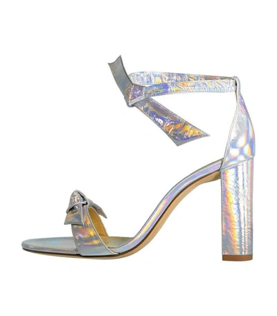Shop Alexandre Birman Holographic Clarita Block Heel In Silver