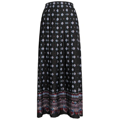 Shop Erdem Nolana Printed Satin-twill Midi Skirt In Multicoloured
