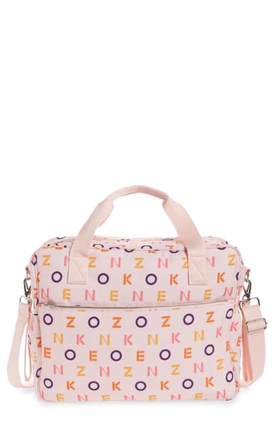 Shop Kenzo Logo Canvas Diaper Bag In Light Pink