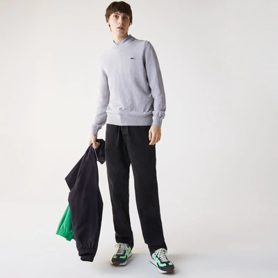 Shop Lacoste Men's Cotton Crew Neck Sweater - Xl - 6 In Grey