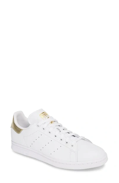 Shop Adidas Originals Stan Smith Sneaker In White/ White/ Gold