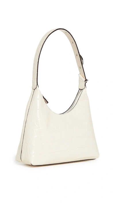 Shop Staud Scotty Bag In Cream Croc