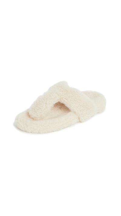 Shop Aquazzura Relax Flat Footbed Sandals In Cream