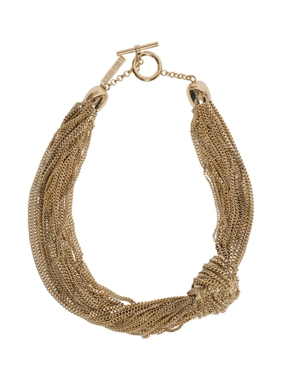 Shop Alberta Ferretti Golden Metal Necklace In Metallic