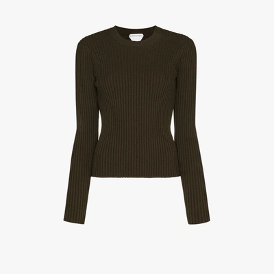 Shop Bottega Veneta Ribbed Knit Sweater - Women's - Polyamide/cotton/viscose In Green