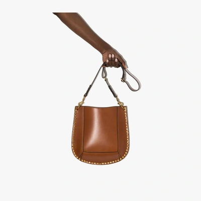 Shop Isabel Marant Brown Oskan Leather Shoulder Bag