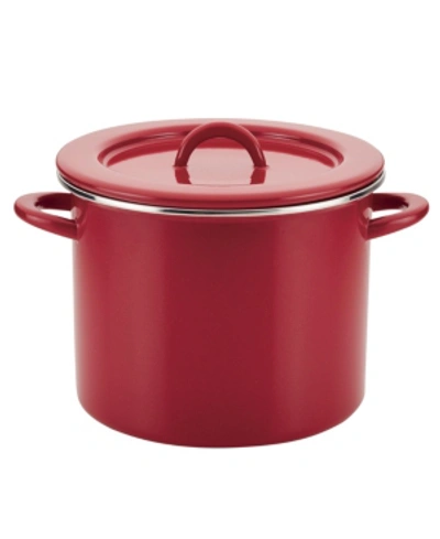 Shop Rachael Ray Create Delicious Enamel On Steel 12-qt. Stockpot In Red Shimmer