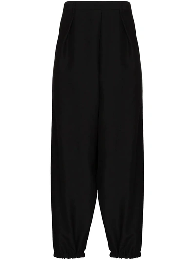 Shop Saint Laurent Cropped Wool-blend Trousers In Black