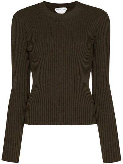 Shop Bottega Veneta Ribbed-knit Jumper In Green