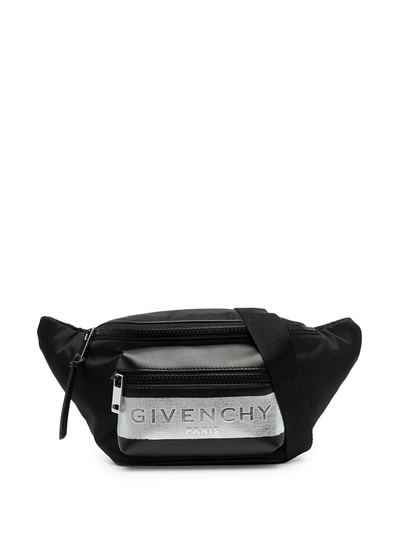 Shop Givenchy Brushed Logo Belt Bag In Black