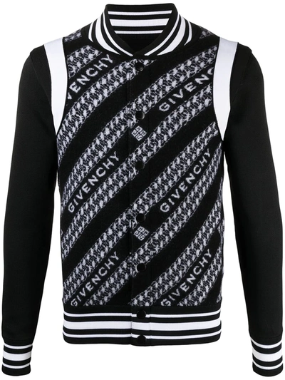 Shop Givenchy Intarsia-knit Logo Bomber Jacket In Black
